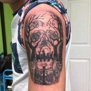 42 Impressive Graveyard And Cemetery Tattoo Designs For Love Of The inside size 960 X 960