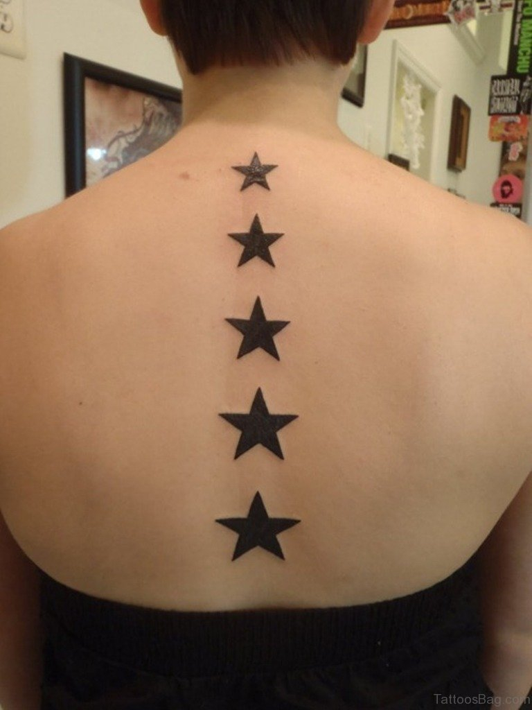 46 Outstanding Stars Tattoos For Back with regard to dimensions 768 X 1024