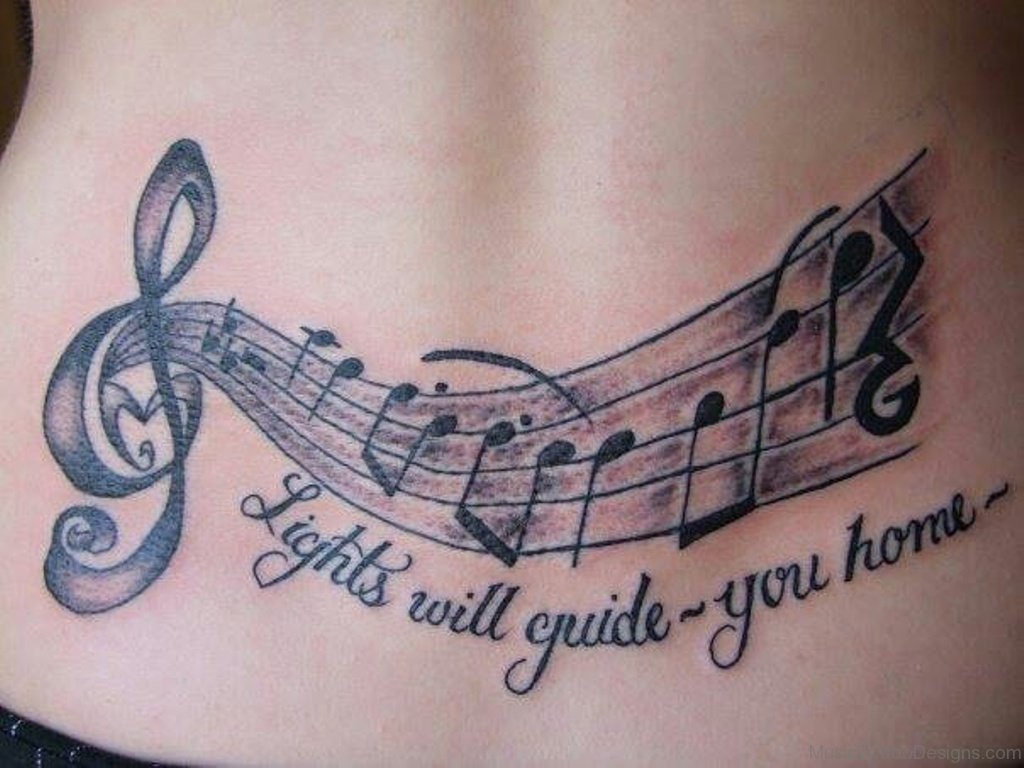 50 Awesome Music Tattoos On Back with regard to size 1024 X 768