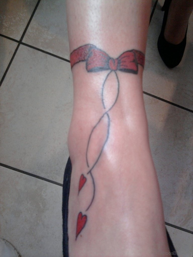 51 Glorious Bow Tattoos On Ankle throughout size 768 X 1024