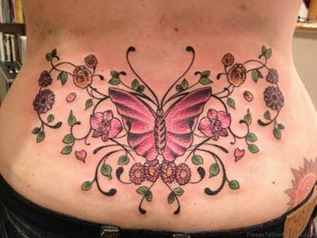 89 Lovely Flower Tattoos On Lower Back throughout proportions 1024 X 768