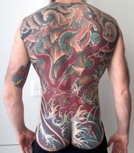 Alex Rusty Japanese Octopus Ship Full Back Japanese Tattoos pertaining to sizing 900 X 1028