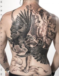 All Back Tattoo Ranevs And Apollo Etching Style Marco C Matarese with sizing 822 X 1047