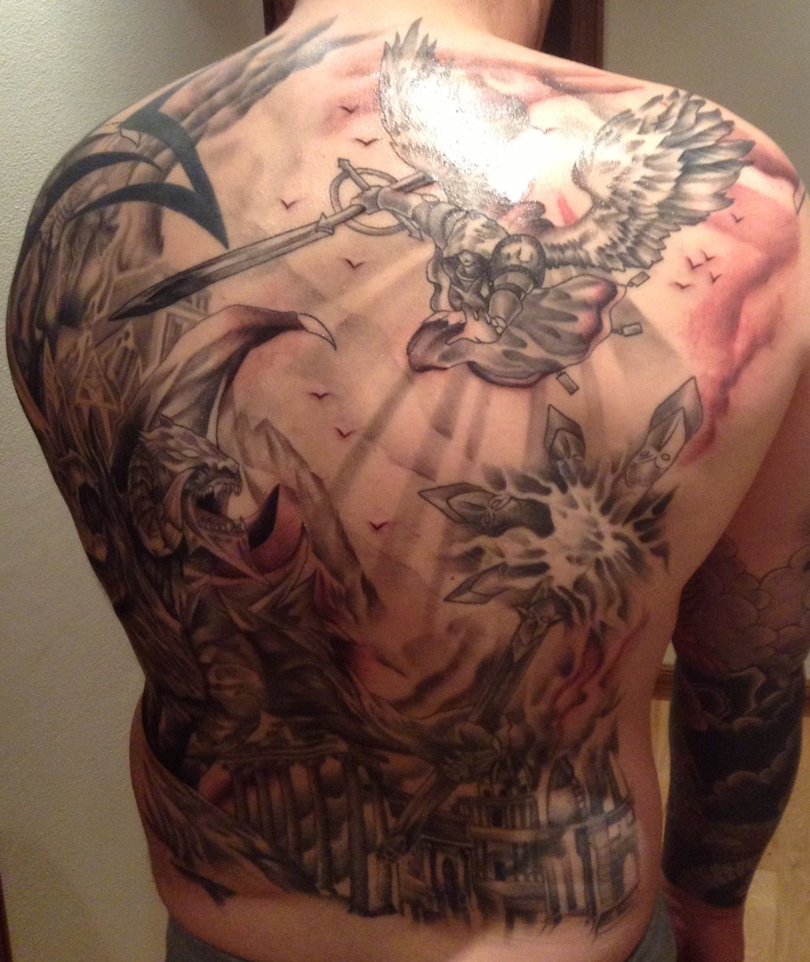 Angels And Demons Back Piece Tattoos Demon Tattoo Tattoos with regard to proportions 1662 X 1972