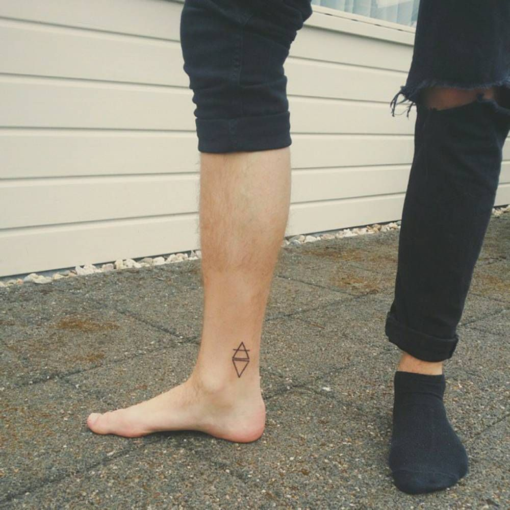 Ankle Tattoo Of The Air And Water Symbols Little Tattoos For Men with proportions 1000 X 1000