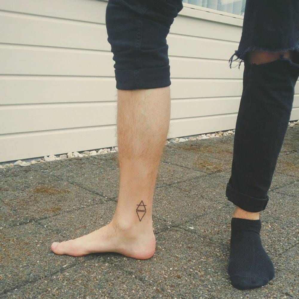 Ankle Tattoo Of The Air And Water Symbols Little Tattoos For Men with regard to sizing 1000 X 1000