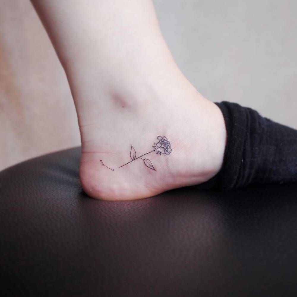 Aries Constellation Rose Tattoo On The Ankle Nature Tattoos intended for dimensions 1000 X 1000