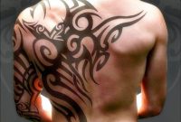 Attractive Tribal Design Tattoo On Back And Half Sleeve For Men intended for sizing 1024 X 970