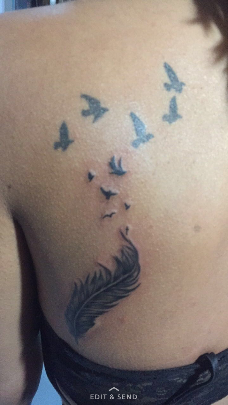 Back Tattoo Feather Birds Back Tattoo Birds Small Feather with regard to size 750 X 1334