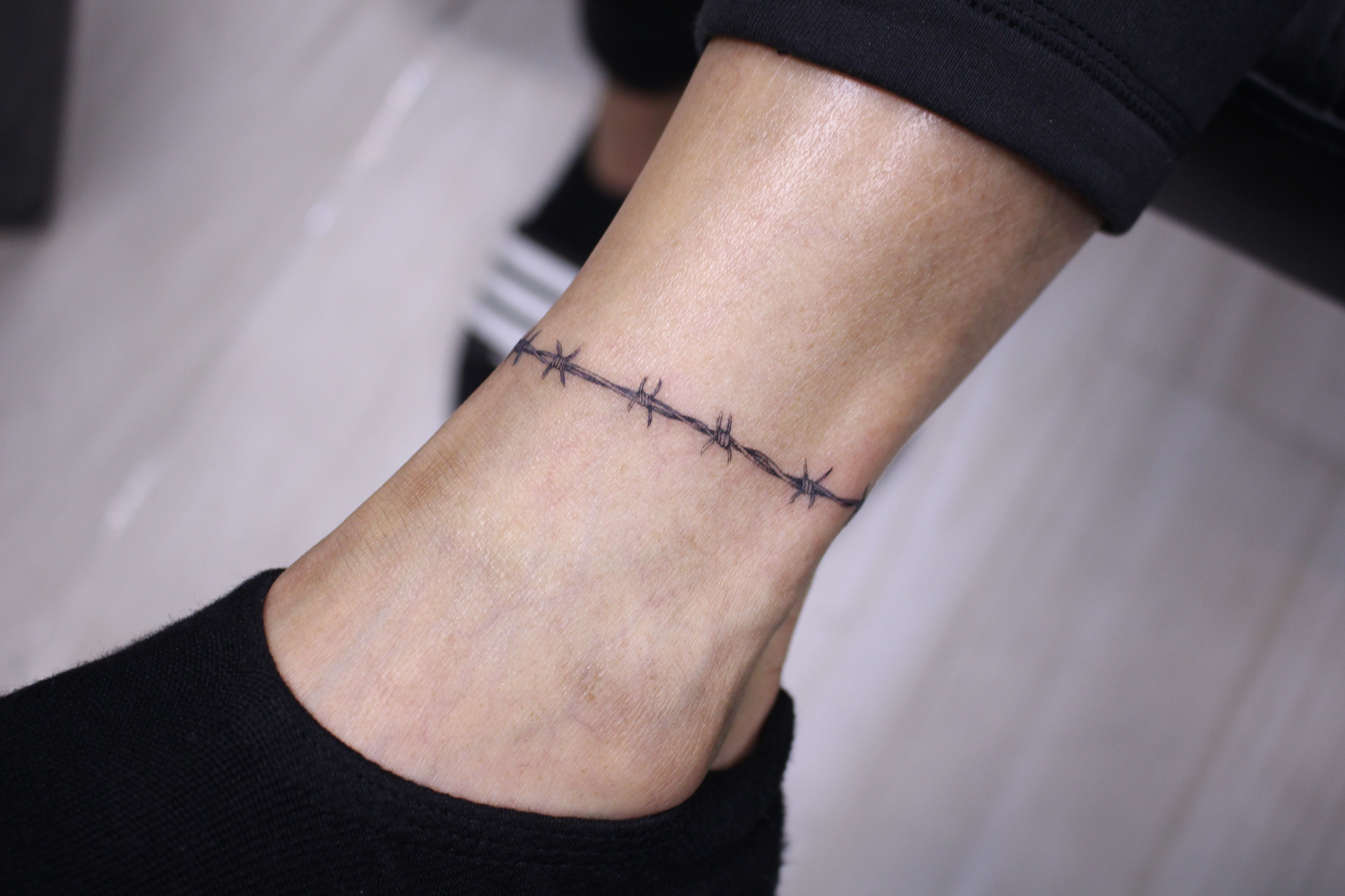 Barbed Wire Anklet Tattoo Ankle Bracelet Tattoo Instagram in proportions 5184 X 3456