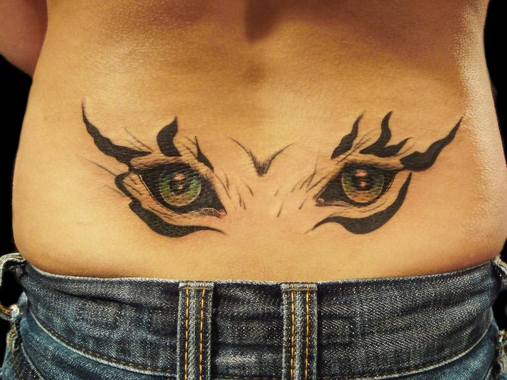 Beautiful Lower Back Tattoos Beautiful Eyes Tattoo On Lower Tattoo for size 1024 X 768