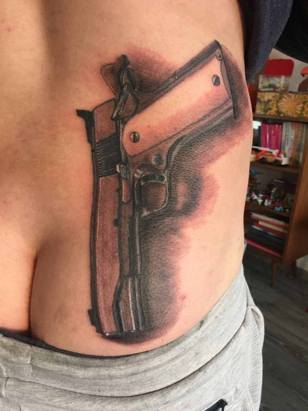 Black And Grey Tattoo Gun Back Colt 45 Pistol Handgun in size 1000 X 1334