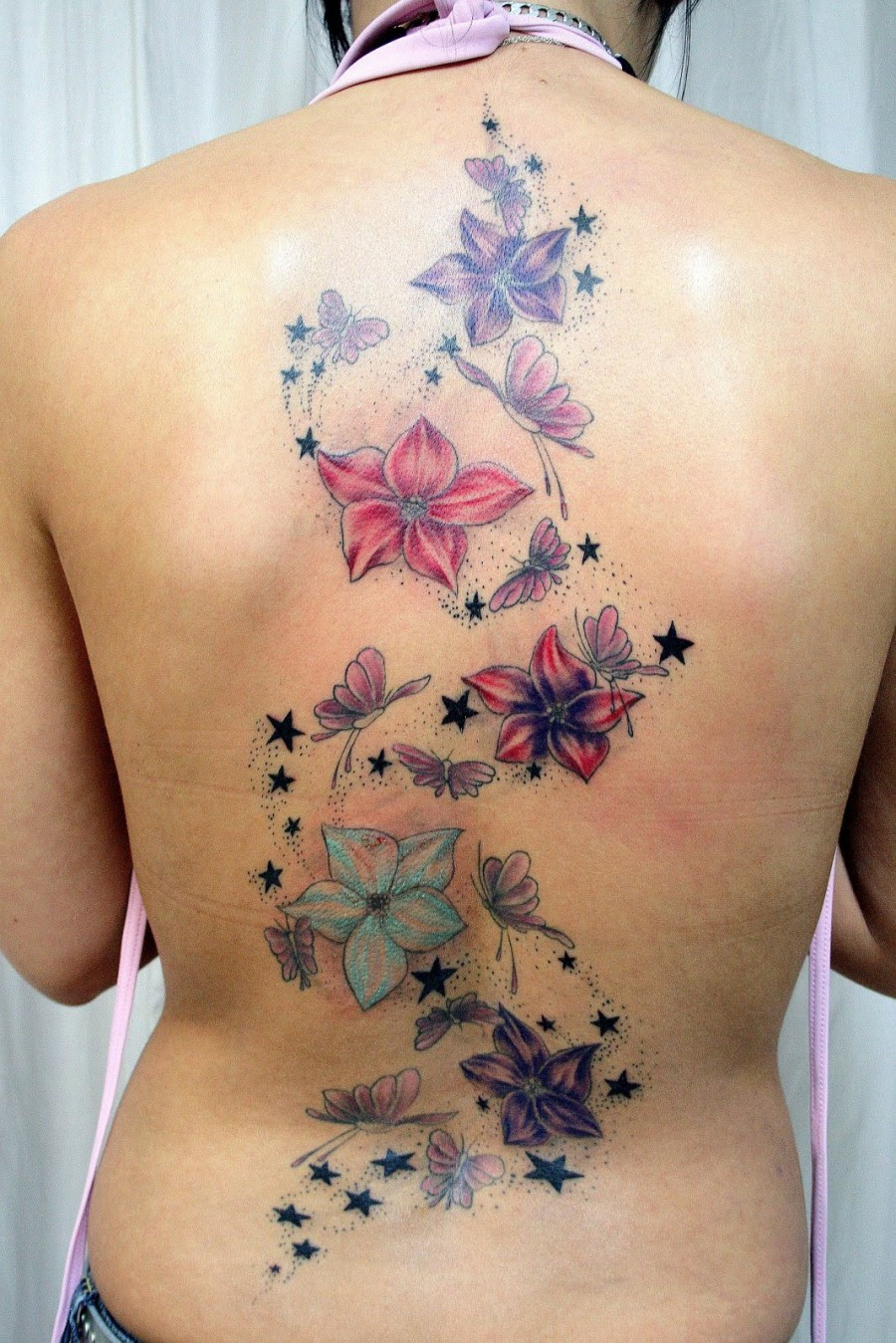 Butterfly And Flower Back Tattoos Nsfw Tattoomagz Tattoo intended for sizing 900 X 1349