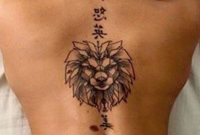 Chinese Japanese Kanji Characters Spine Tat Geometric Lion Back intended for measurements 1344 X 2048
