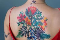 Colorful Floral Back Tattoo For Girls Tattoo Ideas Tattoos with size 937 X 1171