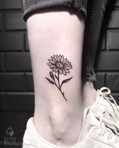 Daisy Ankle Tattoo Artist L H A N B L R Tattoo Artist Art intended for sizing 1080 X 1350