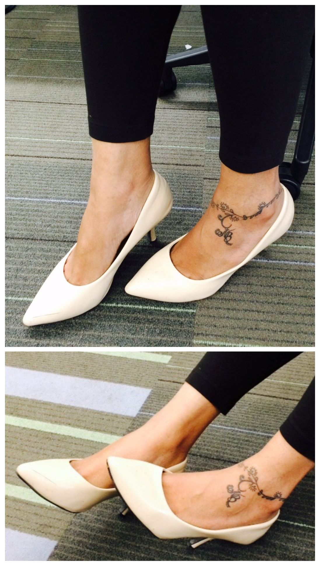 Deepika Padukone Inspired Foot Tattoo With Nb Initials Random inside proportions 1097 X 1938