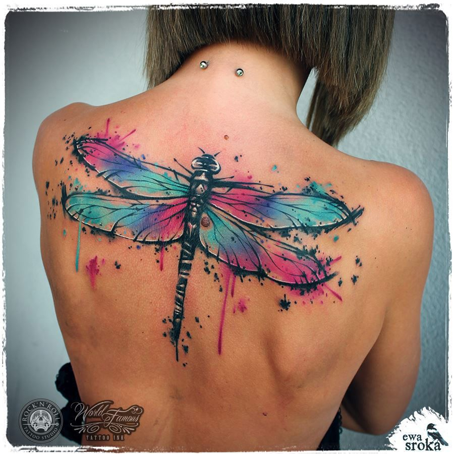 Dragonfly Back Tattoo Tattoos Watercolor Dragonfly Tattoo intended for proportions 900 X 900