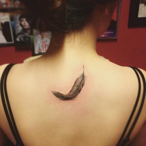 Feather Tattoo On The Upper Back Tattoo Artist Jay Shin Feathers intended for proportions 1000 X 1000