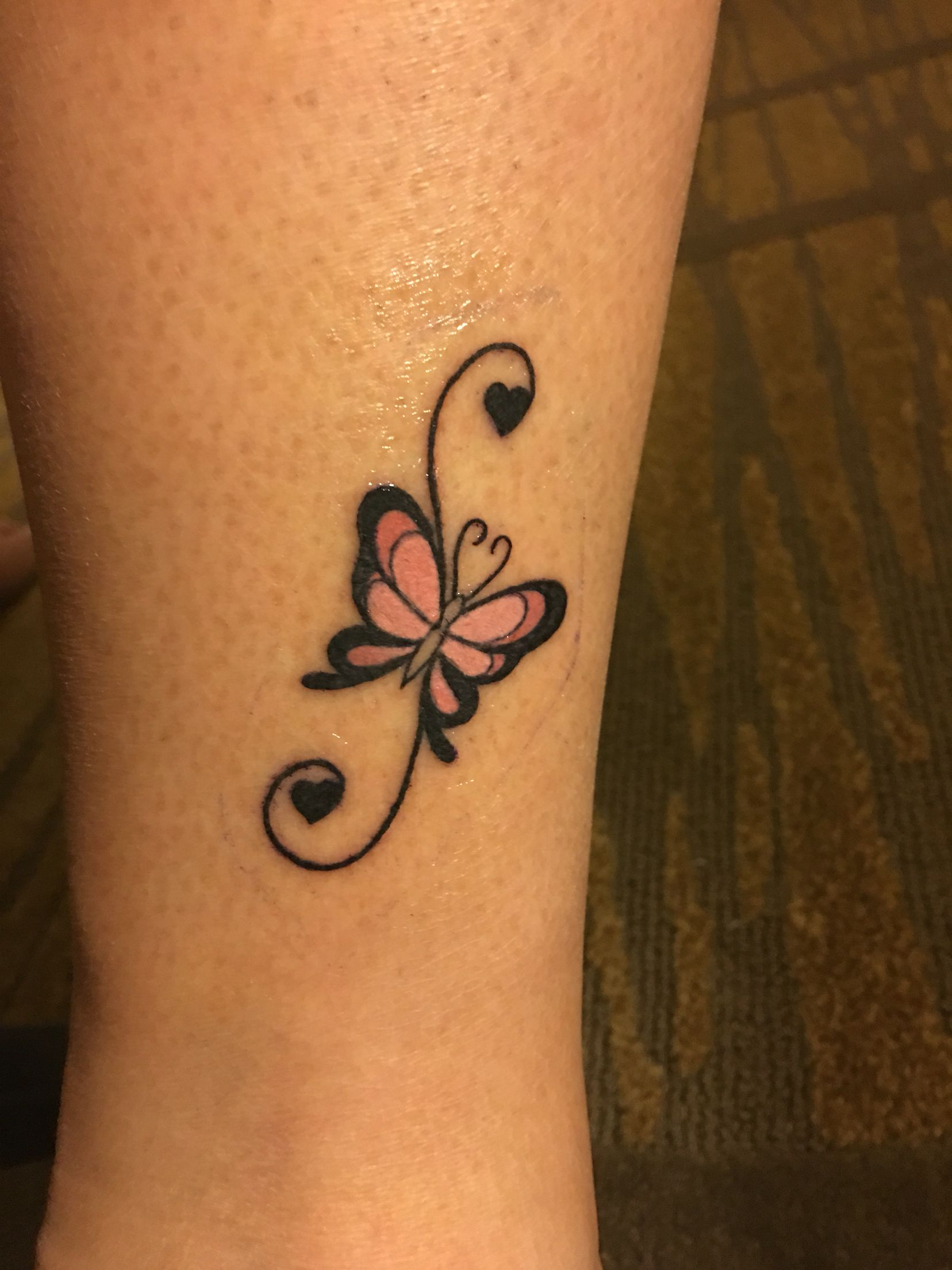 Feminine Butterfly Tattoo The Ankle With Swirls And Hearts The in measurements 1656 X 2208