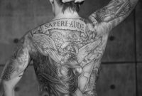 Fileman With A Full Back Tattoo Black And White Image with regard to proportions 4032 X 6048