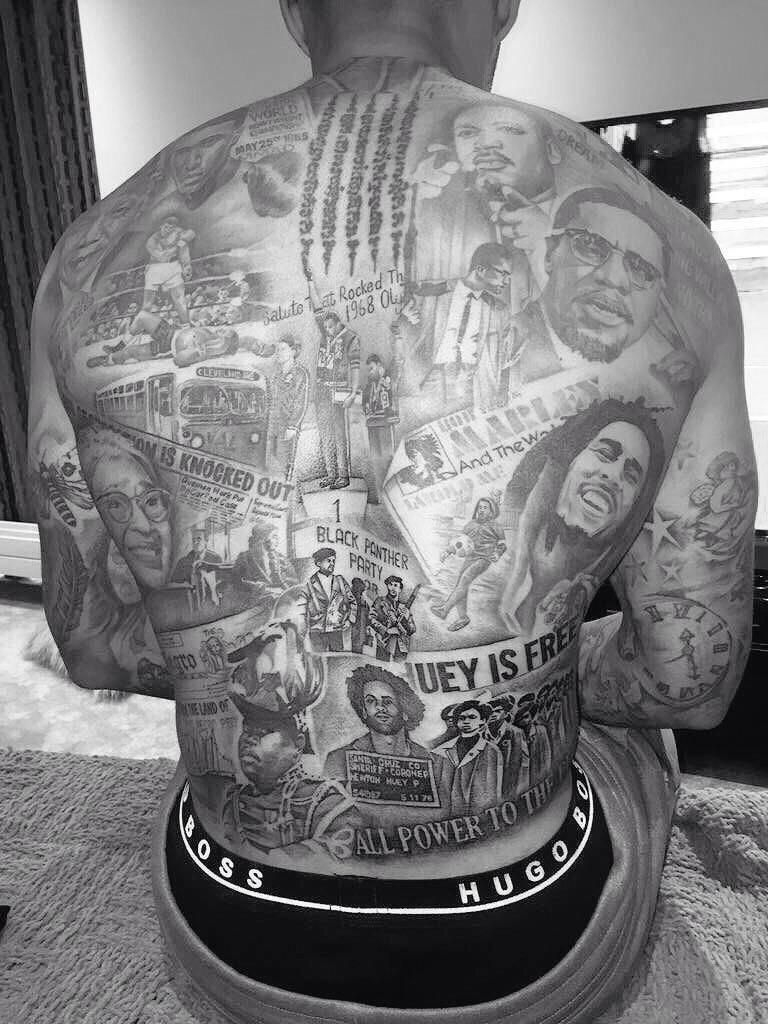 Footballer Andre Grays New Back Tattoo Paying Tribute To Key in sizing 768 X 1024