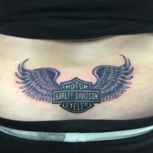 Harley Davidson Shield And Wings Lower Back Tattoos Back pertaining to proportions 2000 X 2000