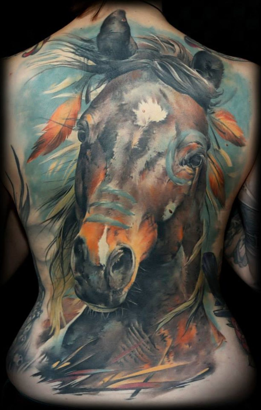 Horse Back Piece Enngraved Enngraved Tattoos Pferde Tattoos within size 1070 X 1675