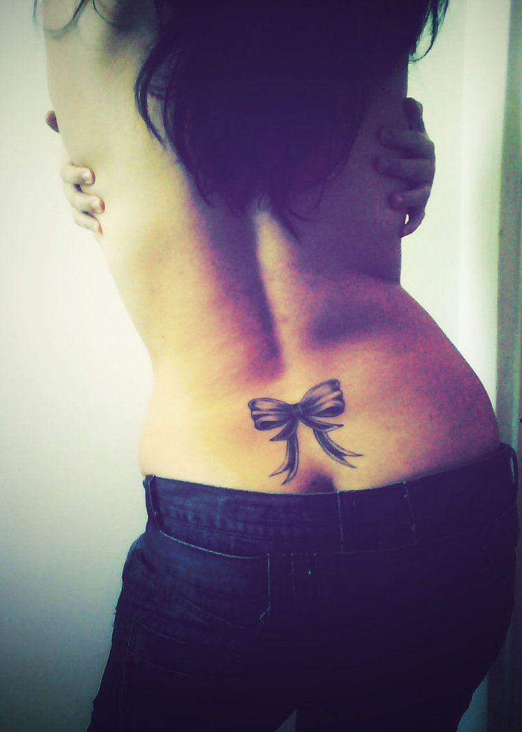 Like The Bow Not This Womans Ass Crack Tattoos Back Tattoo for measurements 755 X 1058