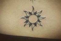 Line Work Sun Lower Back Tattoo Blurmark with regard to measurements 1078 X 1075