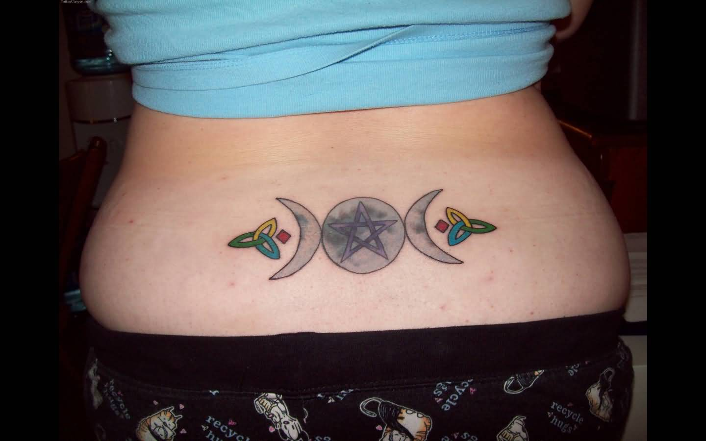 Lower Back Nice Simple Pagan Moon Star Tattoo For Girl Golfian with regard to dimensions 1440 X 900