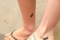 Matching Tattoos Of A Tiny Dragonfly On Ankle For Best Friends My pertaining to proportions 852 X 1136