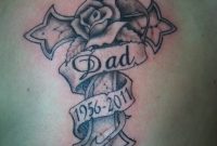 Memorial Cross Tattoo With Banner Tattoo Tattoos Back Tattoo intended for proportions 2448 X 3264