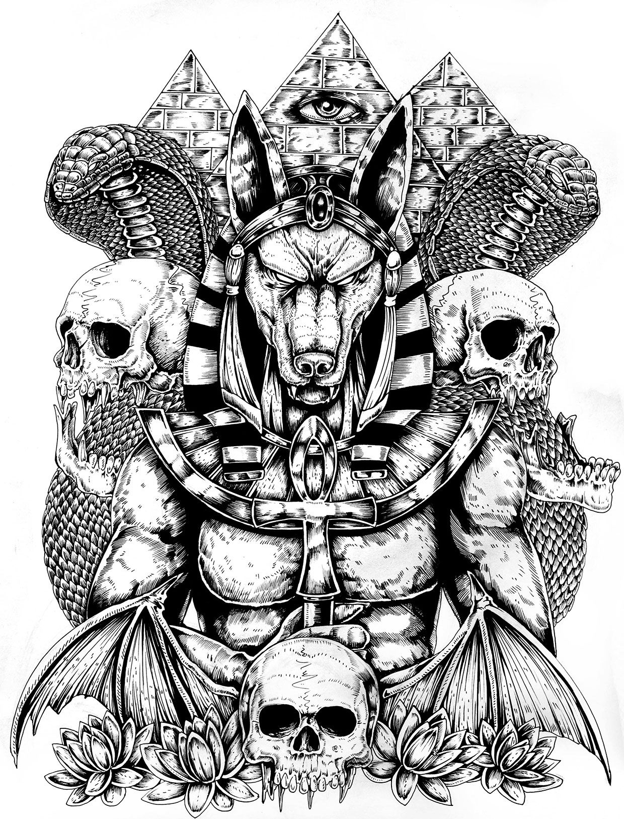 More Commission Tattoo Desing Egypt Anubis Tattoo Egypt Tattoo throughout sizing 1240 X 1626