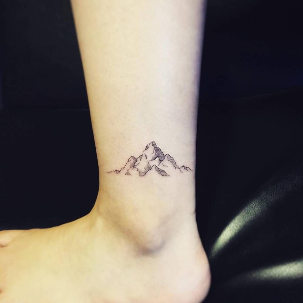 Mountain Range Tattoo On The Left Ankle Ankle Tattoos Mountain intended for proportions 1000 X 1000