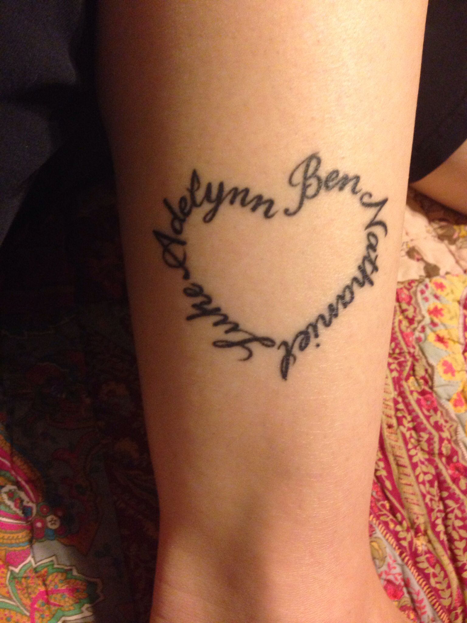 My Ankle Heart Tattoo With Kids Names Tattoo Tattoos With Kids regarding sizing 1536 X 2048