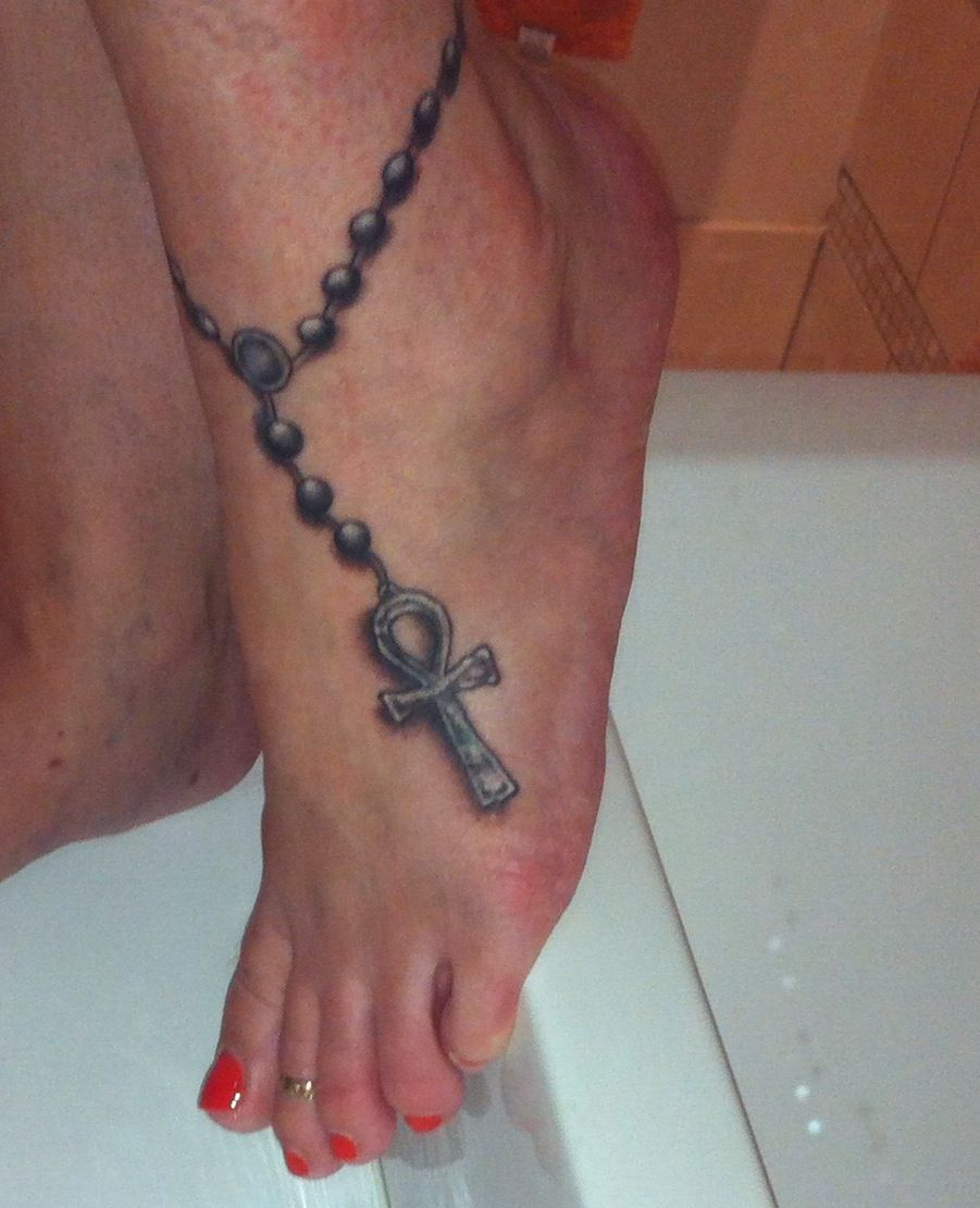 My Anklet Tattoo Coolum Tattoo Tattoos Ankh Tattoo Anklet in sizing 901 X 1110