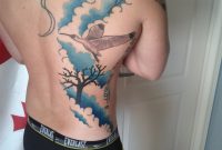 My New Back Piece The Scorched Tree With 2 Ibises And Blue Clouds for size 1920 X 2560