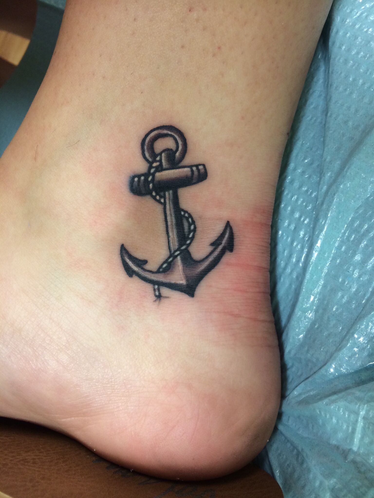 Perfect Anchor Tattoo On Inside Of Lower Ankle Sarah Anchor pertaining to measurements 1536 X 2048