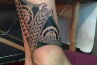 Polynesian Tribal Tattoo Of Stingray Above Ankle Mens Style inside sizing 1233 X 1852