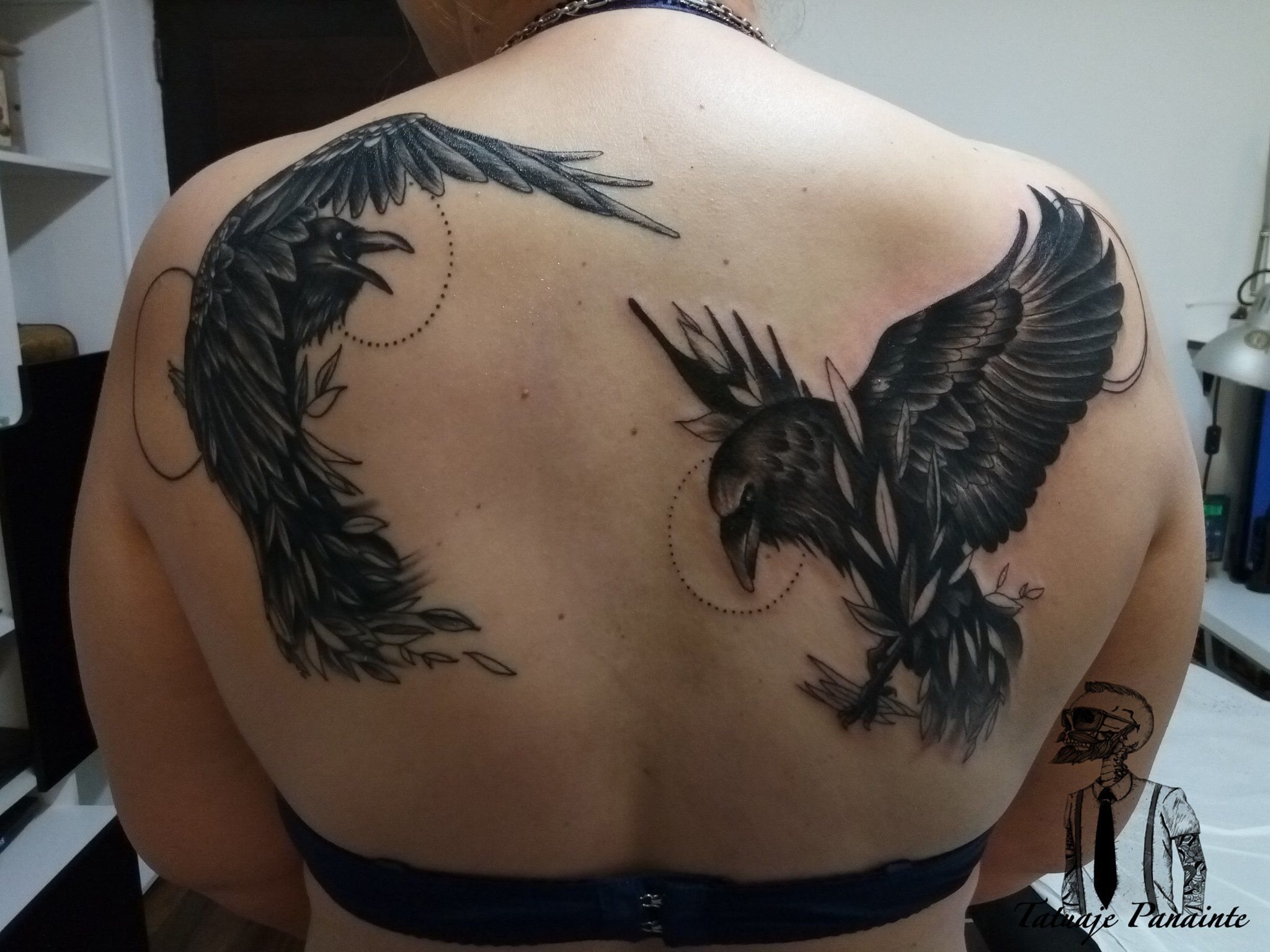 Ravens Tattoos On Back Tattoos Tattoos Body Art Leaf Tattoos with size 2048 X 1536