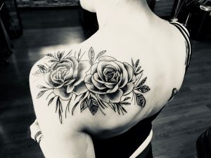 Rose Shoulder Tattoo In Black Shading Tatts Shoulder Tattoo with regard to proportions 4032 X 3024