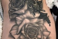 Roses And Butterfly On Lower Back Stomach Tattoos Tattoos Back with sizing 750 X 1506