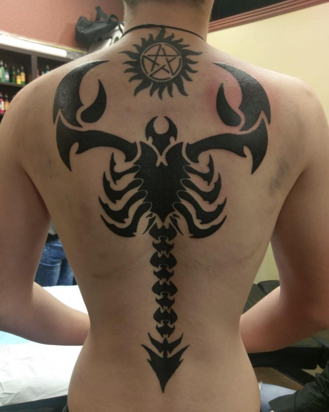 Scorpion Back Piece Cecilia Urban Art Tattoo In Tempe Az inside proportions 1079 X 1349