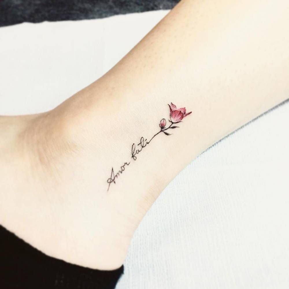 Script With Flower Tattoo On The Ankle Tattoo Tattoos Trendy for proportions 1000 X 1000