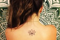 Simplistic Lotus Tattoo On Upper Back Tattoos Lotus within proportions 1198 X 1334