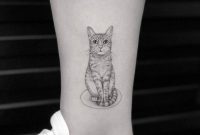 Single Needle Cat Tattoo On The Ankle Ankle Tattoos Ankle pertaining to dimensions 1000 X 998