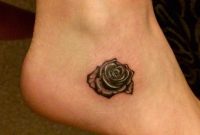 Small Black And White Rose Ankle Tattoo Art Tattoos Design pertaining to measurements 1136 X 1136