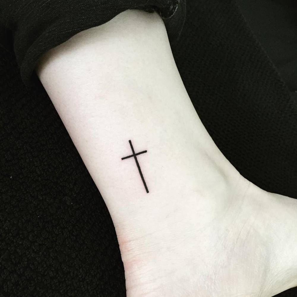 Small Christian Cross Tattoo On The Ankle Ink Christian Cross for proportions 1000 X 1000