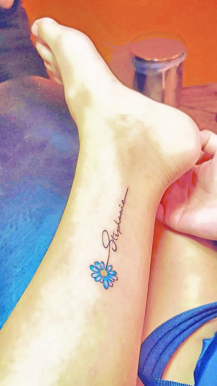 Small Flower Tattoos With Name On Ankle Tattoos Sunflower for sizing 720 X 1280
